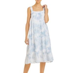 Rails Amaya Sleeveless Tiered Shift Sundress Dress, Cascade Blue Tie Dye size M